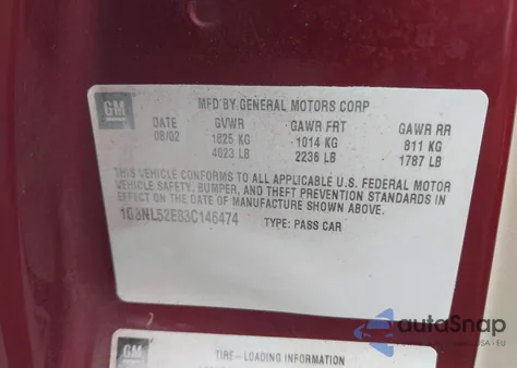 2003 Oldsmobile Alero Gl2 z USA, uszkodzony, nr VIN 1G3NL52E83C146474